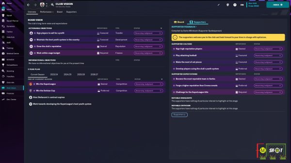 club vision and long term goals