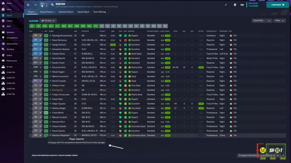 unhappy italy squad